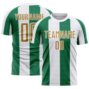 White Old Gold Kelly Green Sublimation Soccer&hellip;