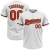 White Orange 3D Pattern Abstract Brush Stroke Two Button Unisex Softball Jersey, Custom Team Softball Jersey
