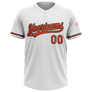 White Orange Black Two Button Unisex Softball Jersey Custom Team Softball Jersey 2 ymenip.jpg
