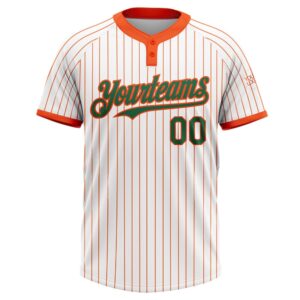 White Orange Pinstripe Kelly Green Two Button Unisex Softball Jersey Custom Team Softball Jersey 2 qyhxhh.jpg