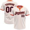 White Orange Pinstripe Purple Two Button Unisex Softball Jersey, Custom Team Softball Jersey