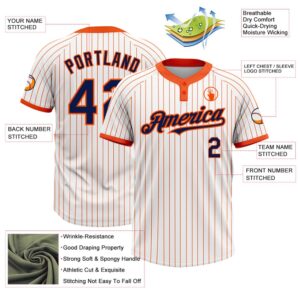 White Orange Pinstripe Navy Two Button Unisex Softball Jersey Custom Team Softball Jersey 3 aasf6k.jpg