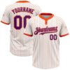 White Orange Pinstripe Royal Two Button Unisex Softball Jersey, Custom Team Softball Jersey