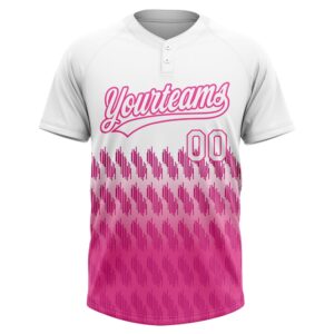 White Pink 3D Pattern Lines Two Button Unisex Softball Jersey Custom Team Softball Jersey 2 ewjqz4.jpg