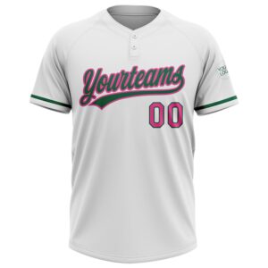 White Pink Kelly Green Two Button Unisex Softball Jersey Custom Team Softball Jersey 2 avmpfk.jpg