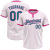 White Pink Teal Two Button Unisex Softball Jersey, Custom Team Softball Jersey