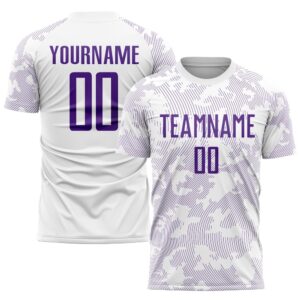 White Purple Sublimation Soccer Uniform Jersey, Custom&hellip;