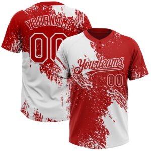 White Red 3D Pattern Abstract Brush Stroke Two Button Unisex Softball Jersey Custom Team Softball Jersey 1 kqrvc9.jpg