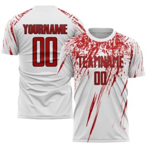 White Red Black Sublimation Soccer Uniform Jersey,&hellip;