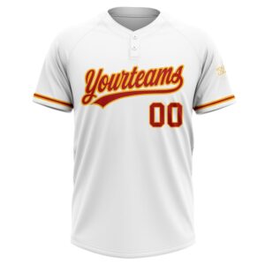White Red Gold Two Button Unisex Softball Jersey Custom Team Softball Jersey 2 y4ma1l.jpg