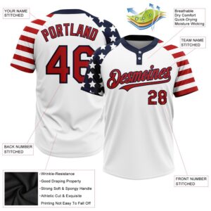 White Red Navy 3D American Flag Fashion Two Button Unisex Softball Jersey Custom Team Softball Jersey 3 ccebdb.jpg