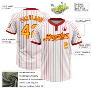 White Red Pinstripe Gold Two Button Unisex Softball Jersey Custom Team Softball Jersey 3 zsiwm4.jpg