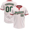 White Red Pinstripe Gold Two Button Unisex Softball Jersey, Custom Team Softball Jersey