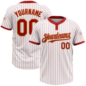 White Red Pinstripe Old Gold Two Button&hellip;