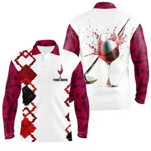 White Red Wine Leopard Golf Shirts For&hellip;