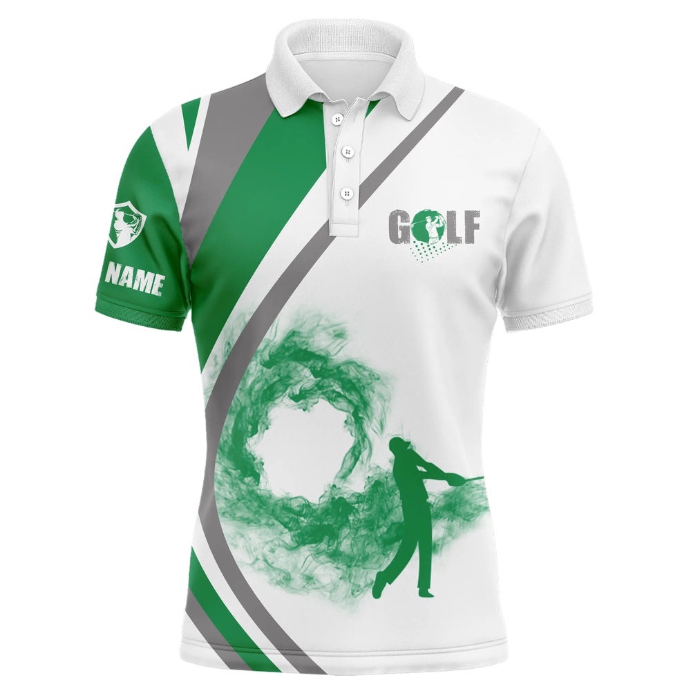 White Short Sleeve, Long Sleeve Golf Polo Shirts For Men’s Custom Name Golfer Gifts Green, Golf Polo Shirt, Golf Shirts