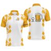 White Yellow Men Golf Polo Upf Shirts Custom Swing Swear Drink Repeat Golf Beer Shirt, Golf Outfit Men, Golf Polo Shirt, Golf Shirts
