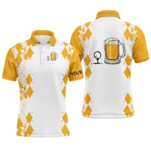 White Yellow Men’s Golf Polo Shirt Golf&hellip;