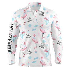 Winter Flamingo Christmas Golf Polo Shirts Men s Funny Golf Tops Best Golf Gifts For Male Golf Polo Shirt Golf Shirts 2 anra7c.jpg
