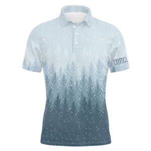 Winter Night Forest Christmas Men’s Golf Polo&hellip;