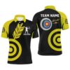 Yellow Archery Polo Men Polo Shirts Custom Archery Bow Shirts, Custom Archery Team Polo Shirt
