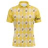 Yellow Glitter Leopard Pattern Men’s Golf Polo Shirts Custom Team Golf Top For Men, Golf Polo Shirt, Golf Shirts
