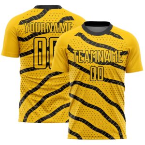 Yellow Black Lines And Dots Sublimation Soccer&hellip;
