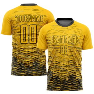 Yellow Black Sublimation Soccer Uniform Jersey, Custom&hellip;