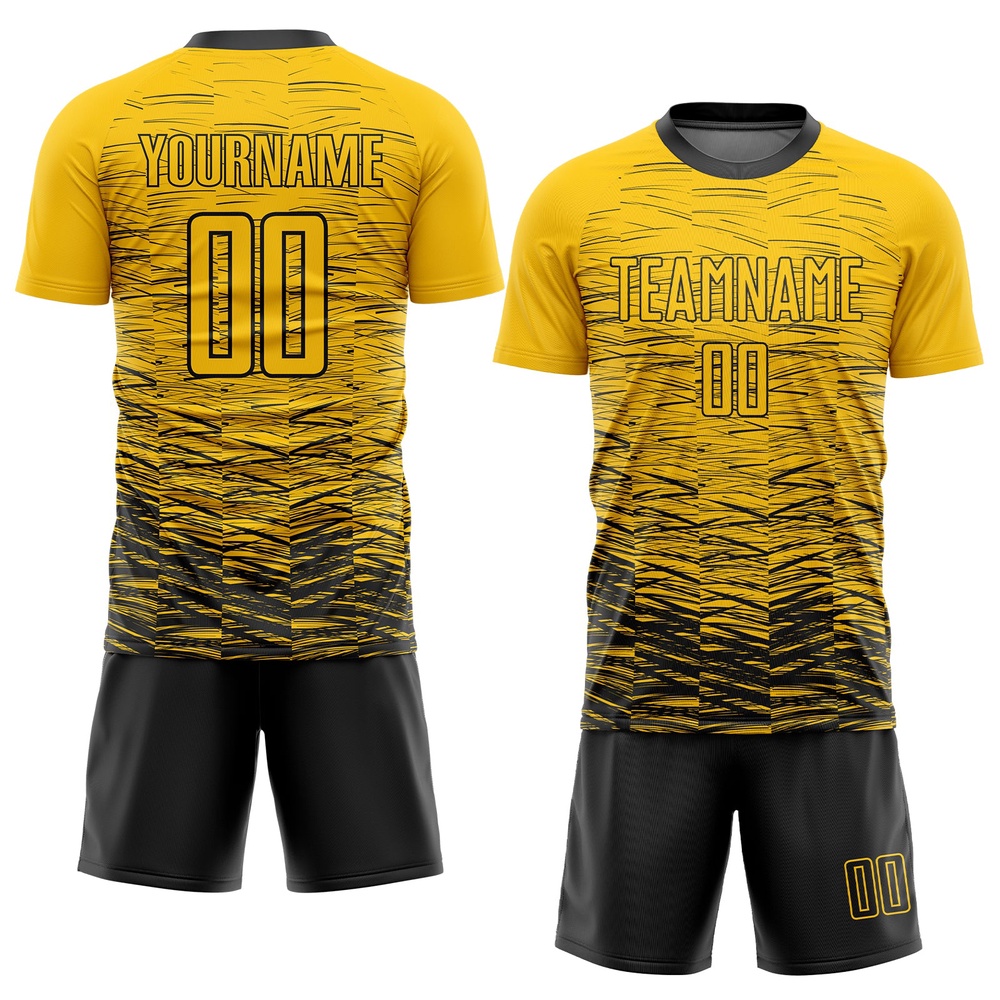 Yellow Black Sublimation Soccer Uniform Jersey, Custom Team Soccer Jersey Shirt