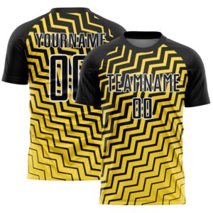 Yellow Black White Geometric Lines Sublimation Soccer&hellip;