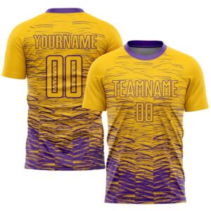 Yellow Purple Sublimation Soccer Uniform Jersey, Custom&hellip;