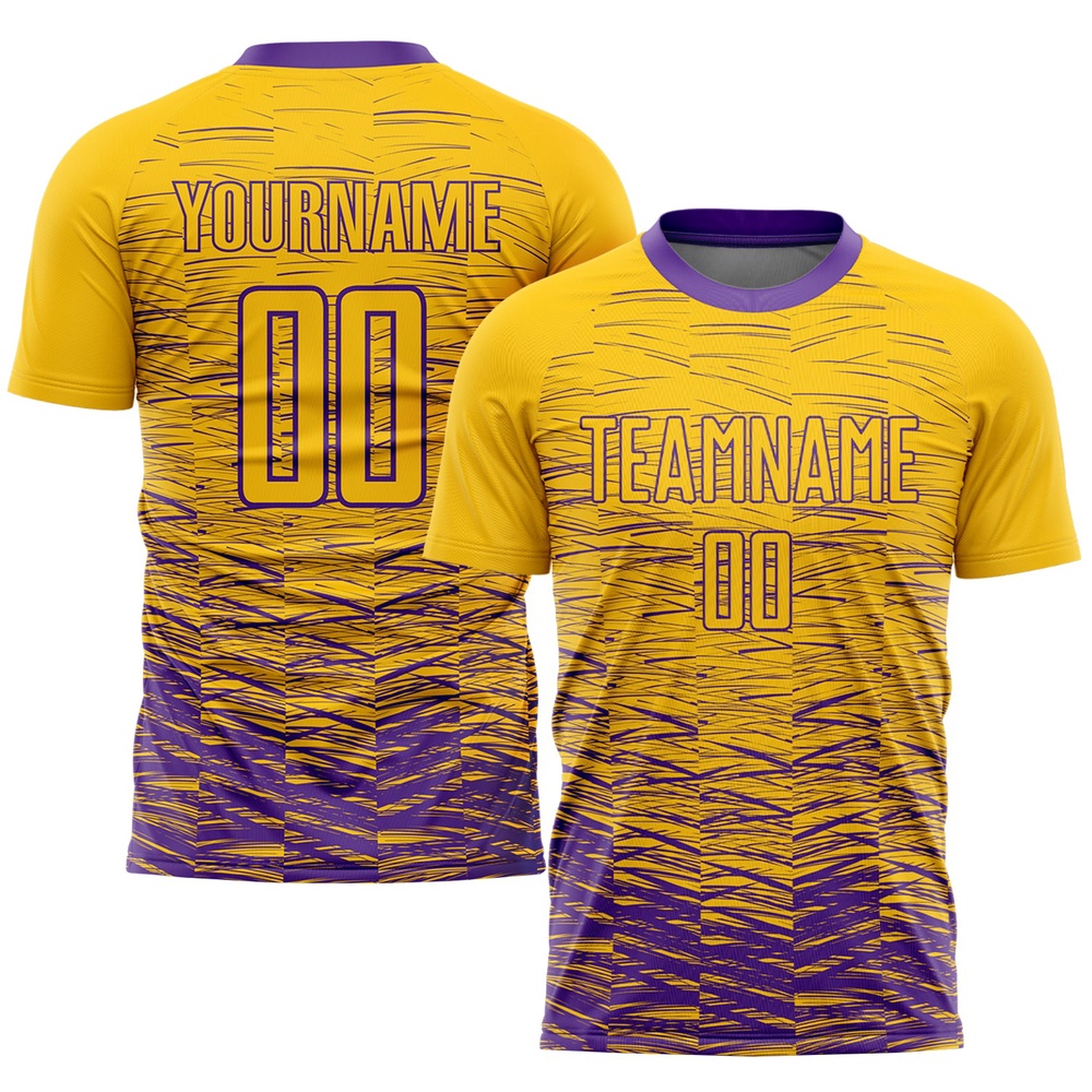 Yellow Purple Sublimation Soccer Uniform Jersey, Custom Team Soccer Jersey Shirt