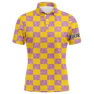 Yellow Purple Twinkle Checkered Plaid Men’s Golf&hellip;