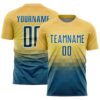 Yellow Steel Gray Lines Sublimation Soccer Uniform Jersey, Custom Team Soccer Jersey Shirt