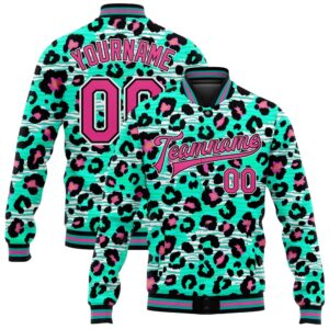 Custom Aqua Pink Black Leopard Print 3D&hellip;