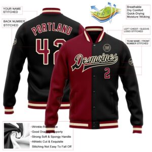 Custom Black Crimson Cream Maroon Bomber Full Snap Varsity Letterman Split Fashion Jacket Custom Team Jacket 2 ksre8y.jpg