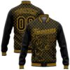 Custom Black Gold Bomber Varsity Baseball Jacket, Custom Team Jacket