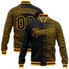 Custom Black Gold Green Bomber Varsity Baseball Jacket, Custom Team Jacket