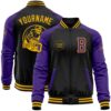 Custom Black Gold Pittsburgh Pennsylvania City Edition 3D Bomber Full Snap Baseball Jacket, Custom Team Jacket