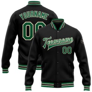 Custom Black Kelly Green Cream Bomber Full&hellip;