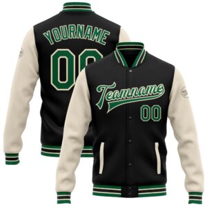 Custom Black Kelly Green Cream Bomber Full&hellip;