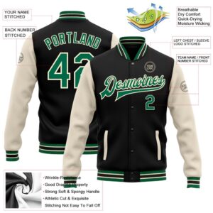 Custom Black Kelly Green Cream Bomber Full&hellip;