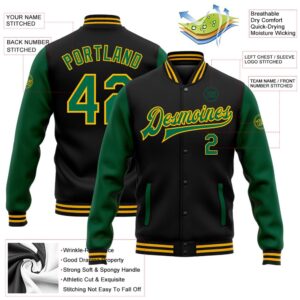 Custom Black Kelly Green Gold Bomber Full&hellip;