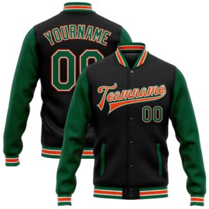 Custom Black Kelly Green Orange Bomber Full&hellip;