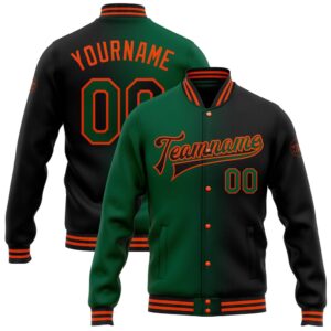 Custom Black Kelly Green Orange Bomber Full&hellip;