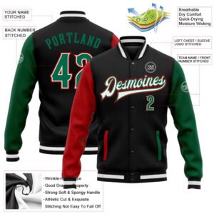 Custom Black Kelly Green Red Bomber Full&hellip;