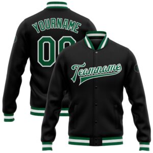 Custom Black Kelly Green White Bomber Full&hellip;