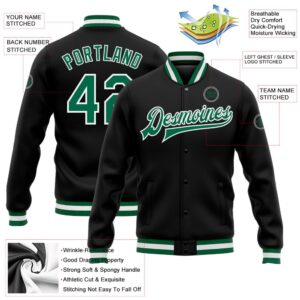 Custom Black Kelly Green White Bomber Full&hellip;