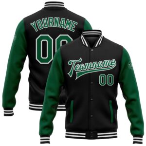 Custom Black Kelly Green White Bomber Full&hellip;