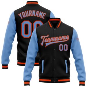 Custom Black Light Blue Orange Bomber Full&hellip;